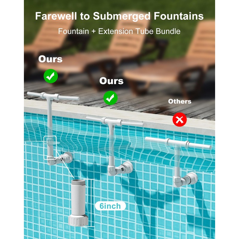 2025 Height Upgrade Pool Fountain for Above Ground/Inground Pools with