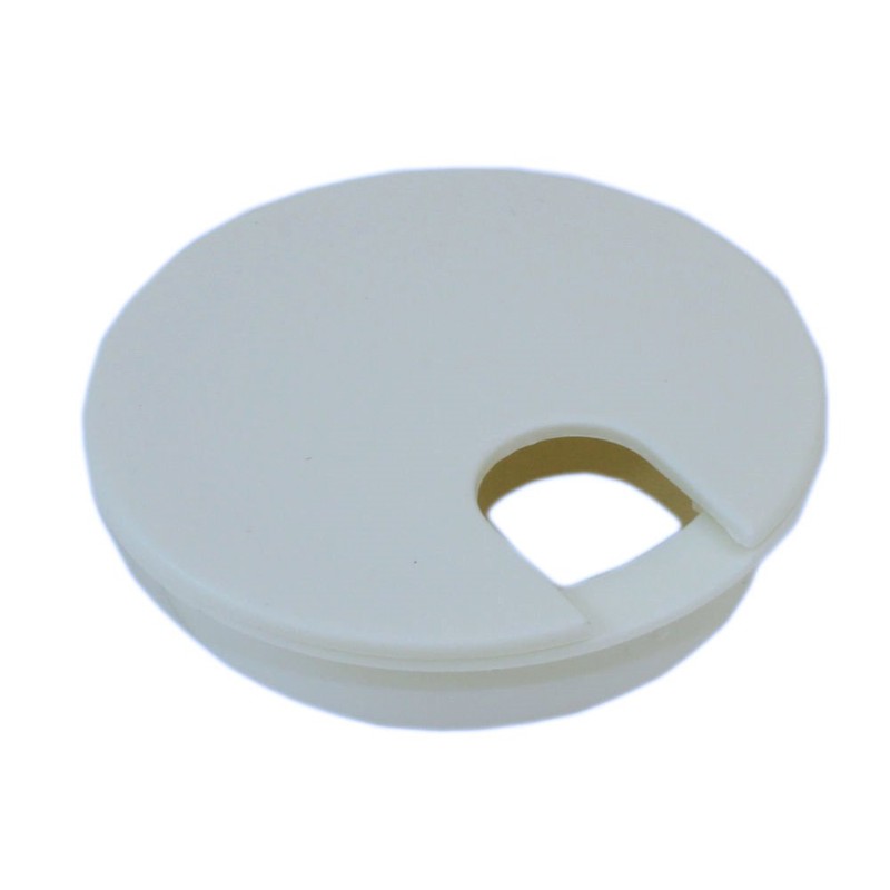 MyCableMart 3"" Cut-Hole Size White Round Wire Management Grommet with
