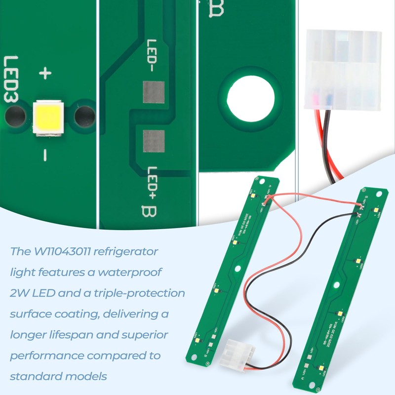 New Upgraded W11043011 W11527432 Refrigerator LED Light