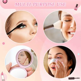 Dulov 6 Pack Compact Makeup Mirrors - Double-Sided 1X/2X Magnification - Portable Folding Pocket Mirrors for Handbag, Purse or Travel - Gift Set for Women, Girls, Mum, Friends