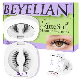 BEYELIAN Magnetic Eyelashes with Applicator Kit, Reusable Natural Look False Lashes, No Glue Needed Soft Magnetic Lashes for Eye MAC-14 (Lightweight & Comfortable)