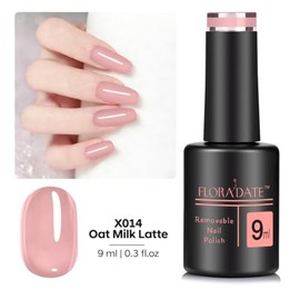 Esmalte de uñas de gel Soak-Off UV/LED Nude Pink de 0.3 fl oz, con leche de avena (X014), para manicura y uso en salón de belleza, regalos para mujere