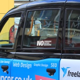 NO Smoking Eating Drinking Sticker for window glass screen inside Taxi