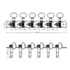 Yibuy 12 String Acoustic Guitar Machine Head 6L6R Tuning Peg