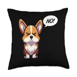 No Corgi Welsh Corgi Corgi lover Corgi owner Corgifan Throw Pillow