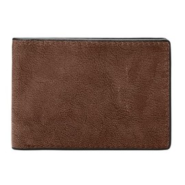 Fossil Wallet for Women Logan, Eco Leather/Polyurethane Trim Zip Clutch Grey 7.75"L x 3/4"W x 4"H SL7831788, brown