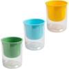 Kisangel Lazy Self Watering Flower Pots 3 Pack Round Glass-Like