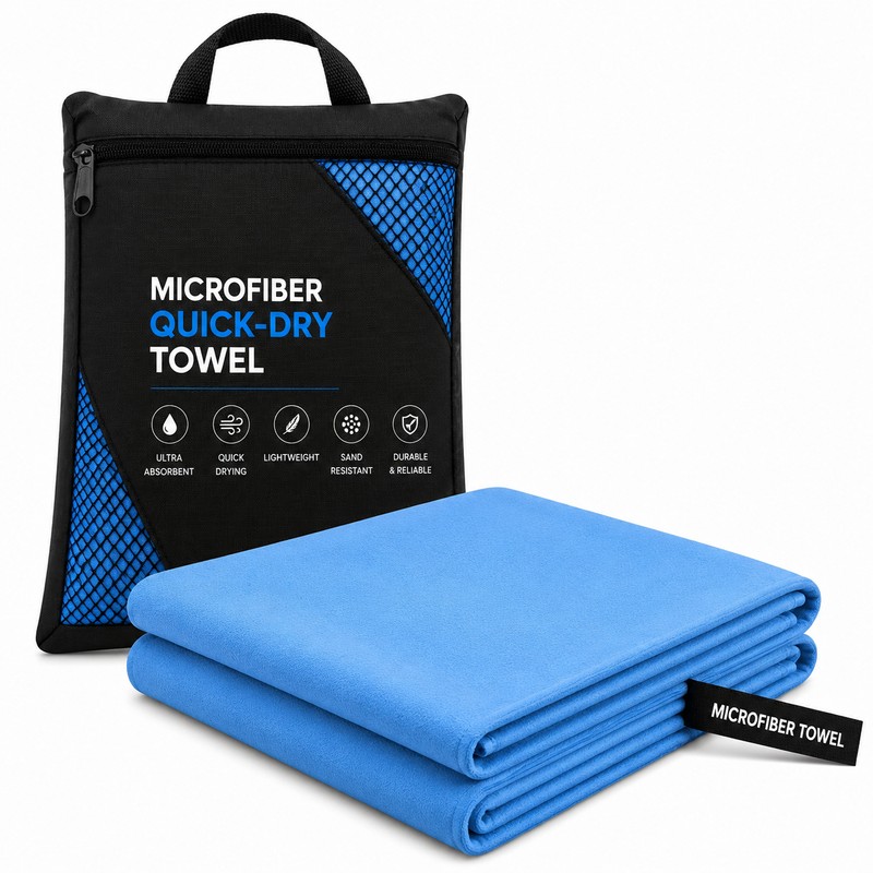Microfiber Quick Dry Towel with Carry Bag – Ultra Absorbent