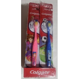 Colgate Toothbrush Colgate Extra Soft boy girl 5+ Year display box 4 color soccer LOT 12