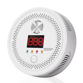 Carbon Monoxide Detector, CO Gas Monitor Alarm, Portable CO Detector with Digital Display & Voice Alert for Home, Kitchen, Travel, Battery Powered