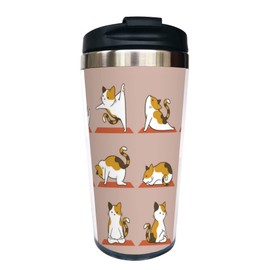 Yipaidel Cat Yoga Lady Coffee Travel Mugs Funny Themed Gifts For Mom Sister Grandma Her Friend Birthday Cat Lover 13 OZ With Flip Lid Stainless Steel Vacuum Insulated Water Bottle Tumbler Cup