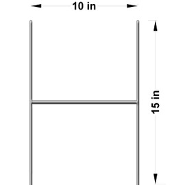 Yard Sign Stake 15 Inches, Pack of 50 Metal Stake 10 x 15 inch x 9Gauges Galvanized Metal Rod Wire Stake 15'' Tall and 10'' Wide, Bundles of 50 Pieces use with Corrugated Plastic Signs