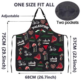 CMNIM Palestine Flag Apron Palestine Gifts for Women Free Palestine Kitchen Apron with Pockets Solidarity Palestinian Apron (24108 Palestine Flag)