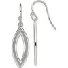 Sterling Silver Polished Enamel Glitter Fabric Oval Dangle Earrings (35.8
