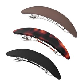 3 Pcs Hair Barrettes for Women Medium French Design Barrette clips Tortoise Shell Hair Clips for Thin Fine Hair,barrettes for thin hair,barrettes for fine hair,french barrette hair clip