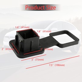 Huli American Flag Hitch Cover Square Mouth Trailer Hitch Covers Tube Plug Insert Standard Dimensions Tow Hitch Covers Universal Trailer Hitch Cover for Most Vehicles (Red)