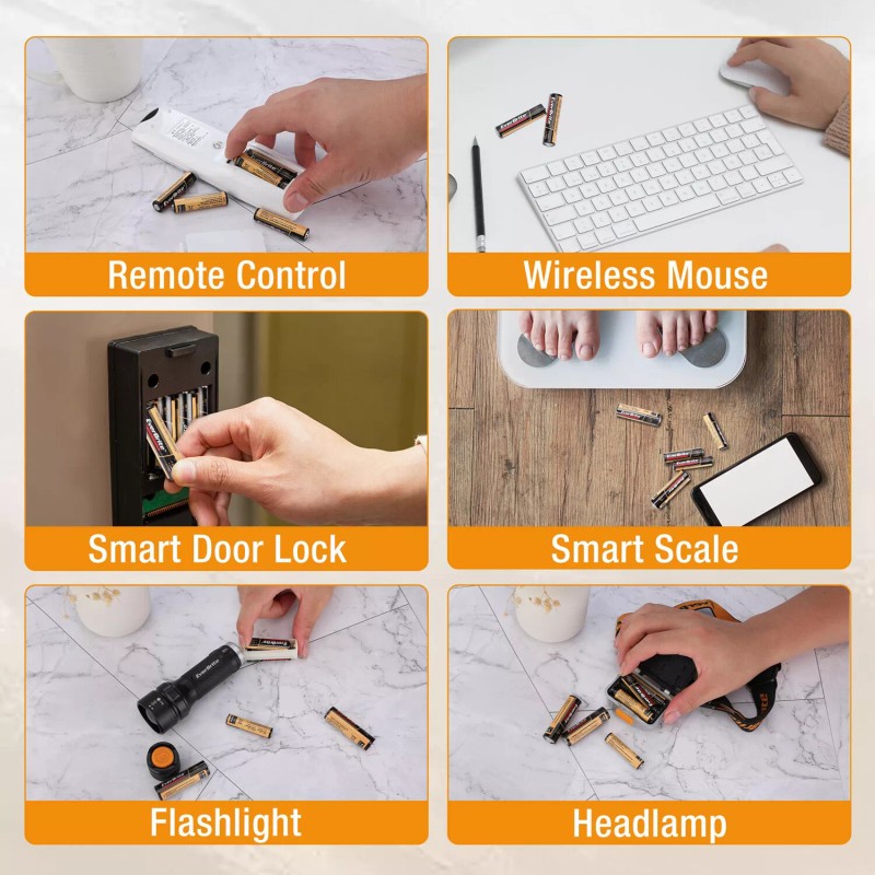 EverBrite 64PCS Alkaline Battery Pack 32PCS AA 32PCS AAA Alkaline