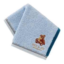 PAUL&JOE ACCESSOIRES 000483-0005-02 Towel Handkerchief Teddy Bear ~Eco Collection~ Unisex (Blue)