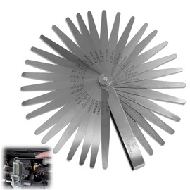 32 Blade Feeler Gauge Set 0.02-1.00mm, feeler gauges metric guitar, Stainless Steel Metric Gap Measuring Tool for Valve, Guitar, Spark Plug, Engine, Precision Work and Automotive Use