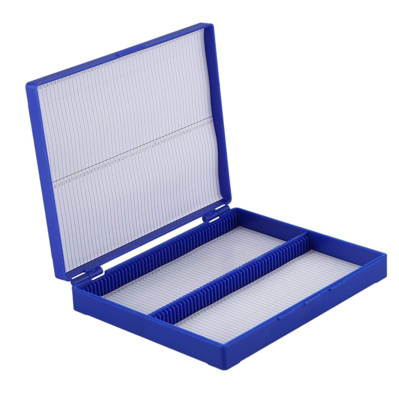 Bopfimer Royal Blue Plastic Rectangle Hold 100 Microslide Slide Microscope