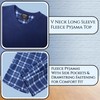 iceBoo Mens Fleece Pyjamas Set - V Neck Top &