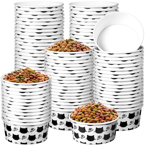 Mifoci 60 Pcs Disposable Pet Bowls Bulk 12 oz 1.5
