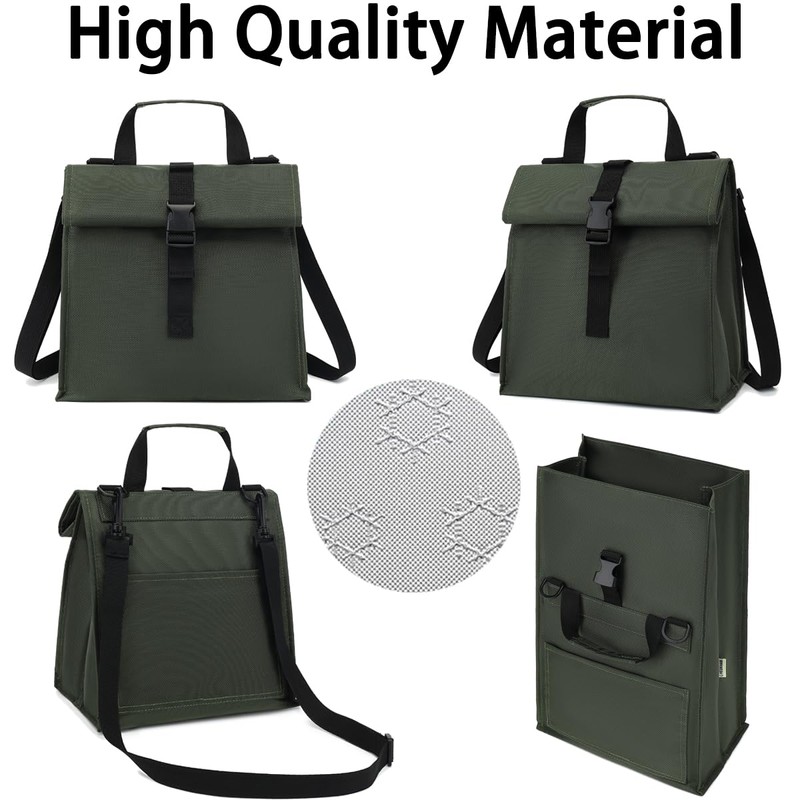 Insulated Lunch Bag for Men/Women/Kids, Roll top Reusable Lunch Box
