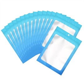 100 Pcs Resealable Mylar Bags, Gradient Color Food Storage Bags, Zip Bag Foil Bags Packaging Pouch for Food Storage, Sample, Small Business (Blue Blue, 3.1 X 4.7 Inch)