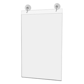 Marketing Holders 6 Pack Window Sign Holder 11 x 17 with 2 Predrilled Holes Suction Cups with Hooks for Exhibit or Artist Information in Museums and Galleries Clear Acrylic