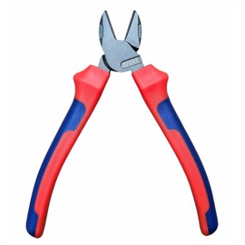 6 Inch Diagonal Pliers - High Leverage Cable Cutters Pliers with Teflon Finish Chrome Vanadium Steel, Non-Slip Red & Blue Handles Electrician Pliers for Heavy Duty Wire Cutting