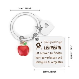 Teacher Keyring Teacher Gift Leaving Gift Teacher Gift Ideas Thank You Best Educator with Heart Gift Christmas Gift Gifts for Teachers Graduation, Stainless Steel Teacher 25