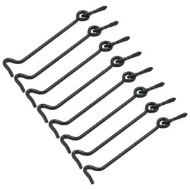 Zreneyfex 8 Pcs 4 Inch Barn Door Latch, Black Window Wind Hook Cabin Hook Eye Latch for Rotating Window and Door for Sheds and Cabins