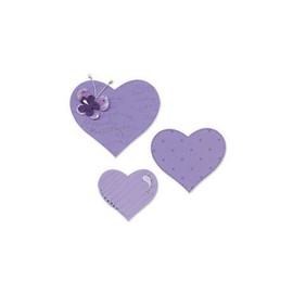 Sizzix Bigz Stencil 656334, Hearts, One Size, ABS Plastic, CARB Compliant Wood, Steel-Rule Blade, Long Lasting Ejection Foam, Black, 5.4 cm x 4.8 cm - 1.3 cm x 1.3 cm