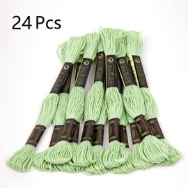 El hilo de algodón bordado de 24 madejas es 100% algodón egipcio de fibra larga de 8.75 yardas, cada hilo de punto de cruz de algodón para bordado a mano, creación de bricolaje y pulsera de amistad.