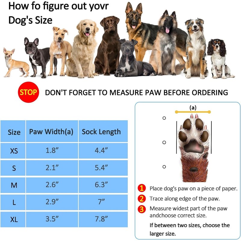 Hcpet Anti-Slip Dog Socks, Premium Non-Slip Dog Socks for Hardwood