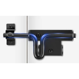TRIPLE DEER Heavy Duty Slide Bolt Gate Latch, Sliding Bolt Door Lock with Padlock Hole, Slide Bolt Hardware for Wooden Fence/Yard Fence/Shed Door/Barn Door, Black, 1 Pack