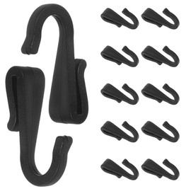 12pcs J Shaped Hook: Plastic Clip On Hanger - Kitchen Hanging Sink Grid Hook for Wire Baskets Plates Trolley Storage Rack Bedroom Office Shelf Accessories