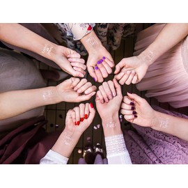 wYw Set of 13 Rose Gold Fake Temporary Tattoos - Bachelorette Party Bridal Shower Accessories