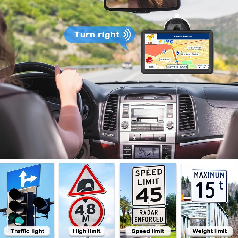 OHREX GPS Navigation for Car, 7 inch, with US Canada