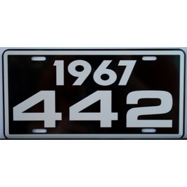Motown Automotive Design 1967 67 Oldsmobile 442 Metal License Plate OLDS W30 W31 Hurst Cutlass TAG 6 X 12 HOT Rod Muscle CAR Classic Museum Collection Novelty Gift Sign