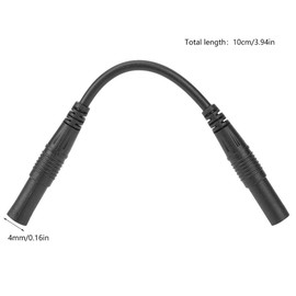 10 cm 4 mm Test Lead, Banana Plug Multimeter Probe Test Lead, Double Socket Measuring Probe Cable, Banana Plug Multimeter Leads Probes (Black and Red)