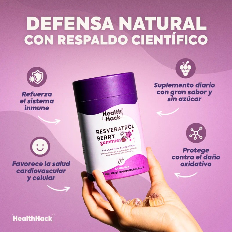 Resveratrol En Gomitas 60 Gummies Para 1 Mes Health Hack