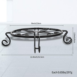 TENRIOS Metal Plant Stands Set for Flower Pot Heavy Duty Potted Holder Indoor Outdoor Rustproof Iron Garden Container Round Supports Rack for Planter 3 Pack (Round)