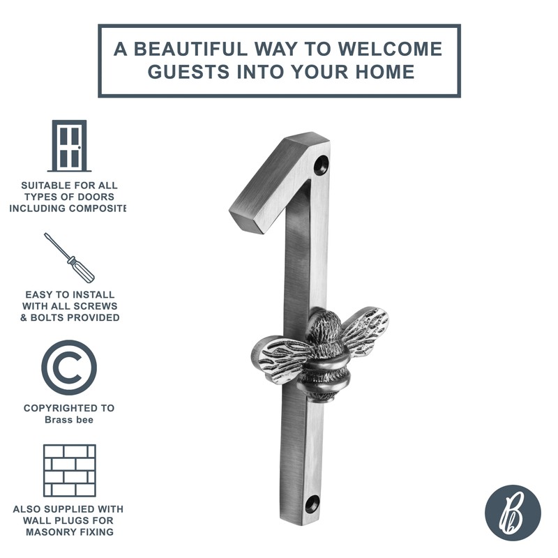 Pewter Brass bee House Number with Bee design | 5