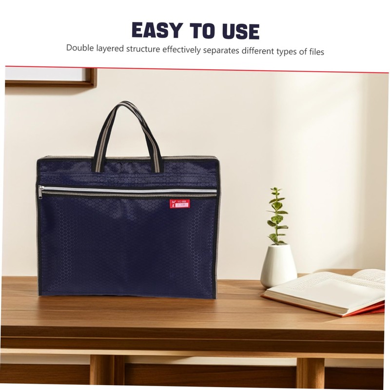 NOLITOY Oxford Fabric Document Bag Zippered Tote with Handle Spacious