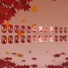 Burgundy Coffin Press-On Nails, 24-Piece Maple Leaf Glitter Nail Set