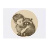 'Boy Sleeping with Raccoon' Temporary Tattoo - Water Resistant, Skin-Safe,