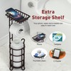 Toilet Paper Holder Stand Tissue Paper Roll Dispenser with Shelf