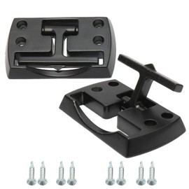 NovelBee - Paquete de 2 ganchos de cuerda plegables cromados con tornillos de montaje, anclaje plegable para camión de coche, barco (negro)