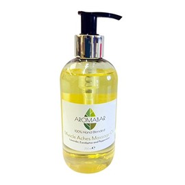Aromabar Muscle Aches & Pains Massage Oil 250ml with Lavender, Eucalyptus, Peppermint Pure Essential Oils Pre-Blended 100% Natural Ingredients Pump Dispenser Included